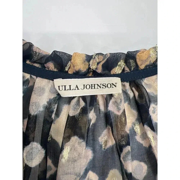 $477 Ulla Johnson Multicolor Printed Long Sleeve V Neck Nailah Blouse Top Sz Xs - Picture 12 of 16